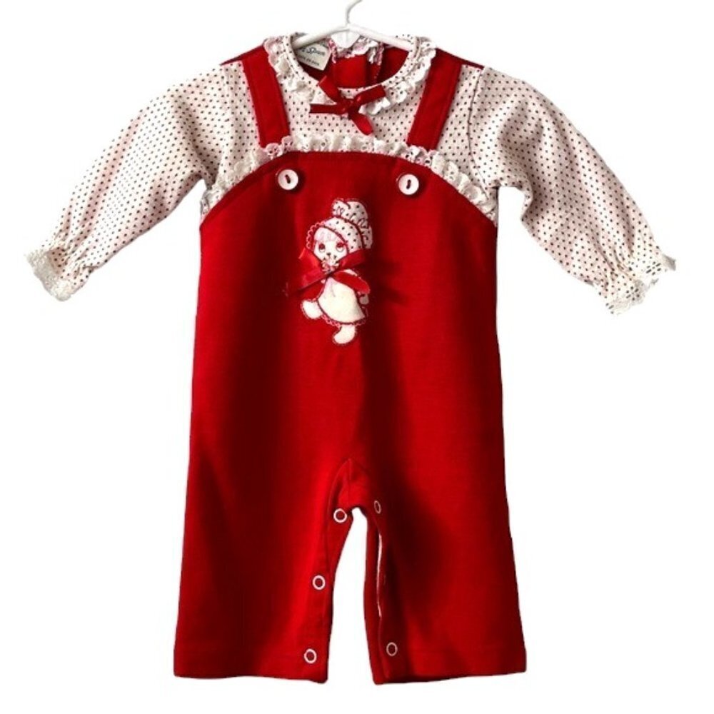 Excluded from Sale Vintage Doe-Spun USA Union Made Red & White One-Piece Outfit